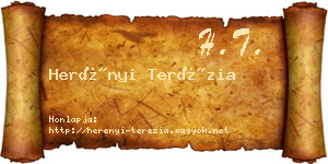 Herényi Terézia névjegykártya